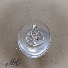 Сребърен медальон с циркони "Дървото на живота" P-1222